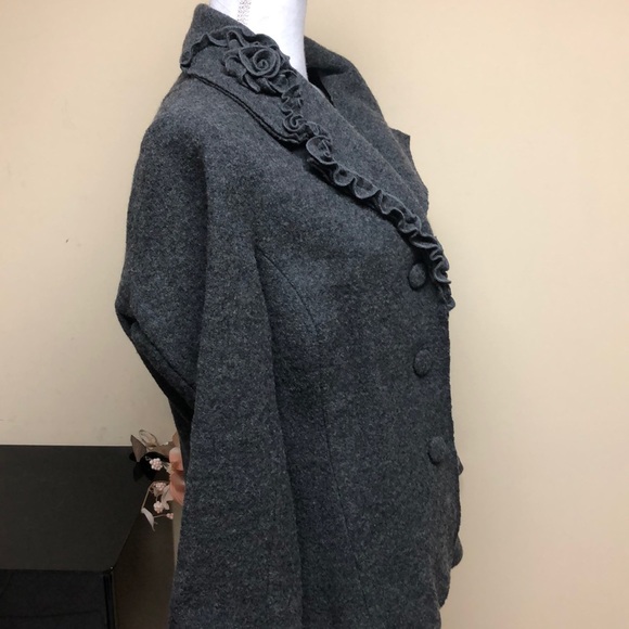 Gray wool blazer jacket coat Italian made Medium - Picture 3 of 8